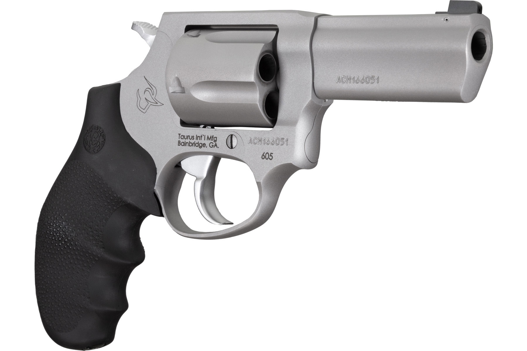 Taurus Defender 605 357 Mag / 38 Spl +P Matte Stainless Steel 3.00 in. Hogue Rubber Grip