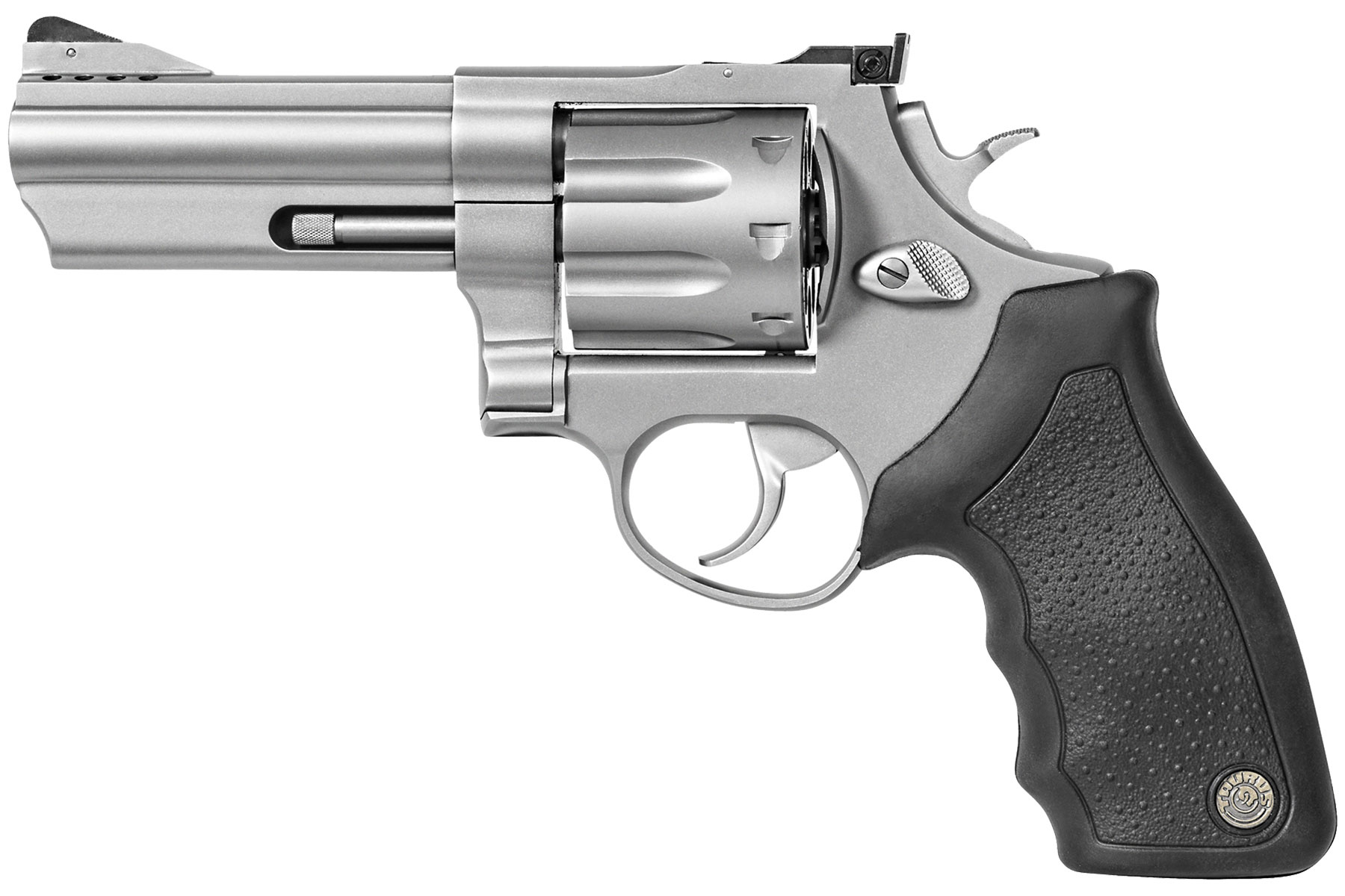 Taurus 608 357 Mag / 38 Spl +P Matte Stainless 4.00 in. Soft Rubber