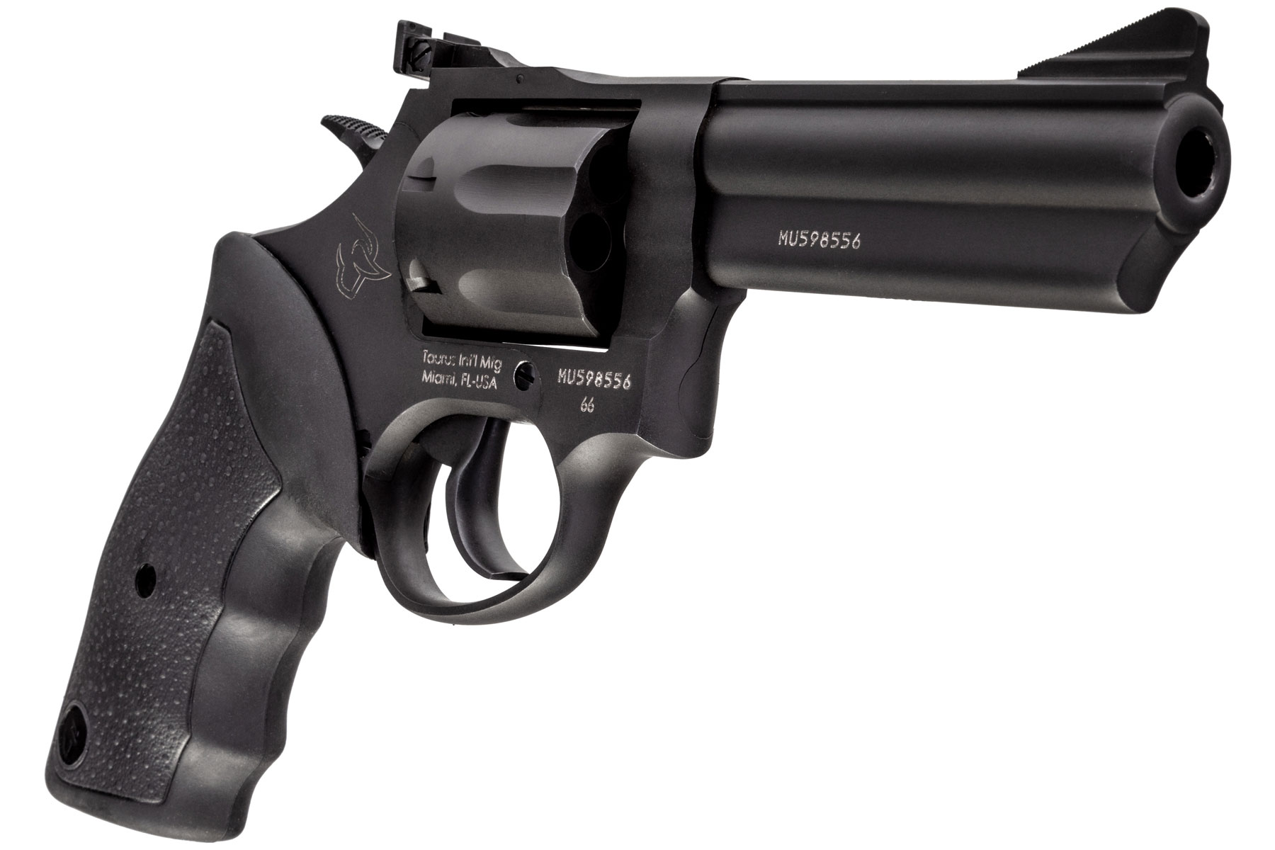 Taurus 66 357 Mag / 38 Spl +P Matte Black Oxide 4.00 in. Soft Rubber