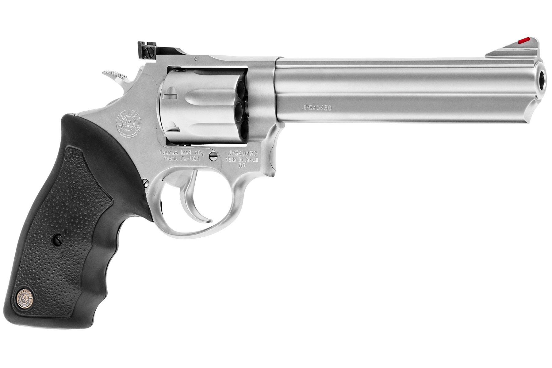 Taurus 66 357 Mag / 38 Spl +P Matte Stainless 6.00 in. Soft Rubber