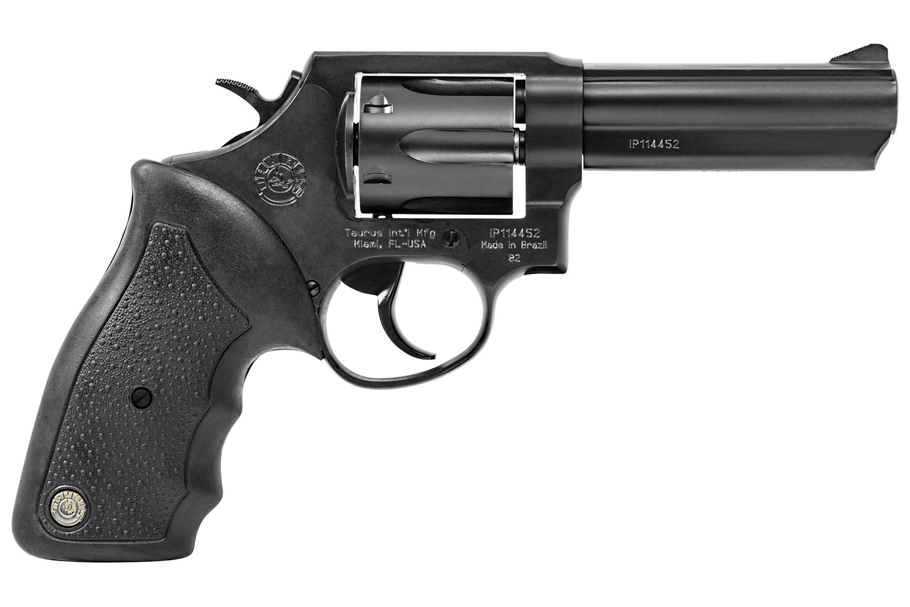 Taurus 82 38 Spl +P Matte Black Oxide 4.00 in. Soft Rubber