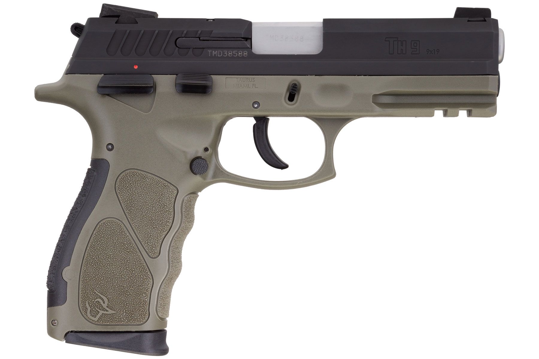 Matte Black / OD Green 9mm Luger Full Size 17 Rds.