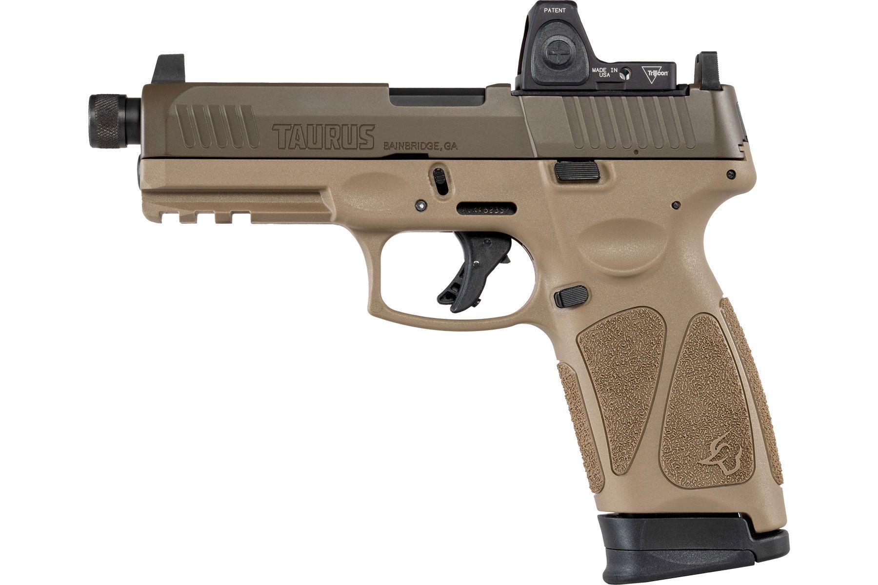 Taurus G3 Tactical T.O.R.O. Cerakote Patriot Brown Tan 9mm Luger Full Size 17 Rds. Tall Co-Witness Sights