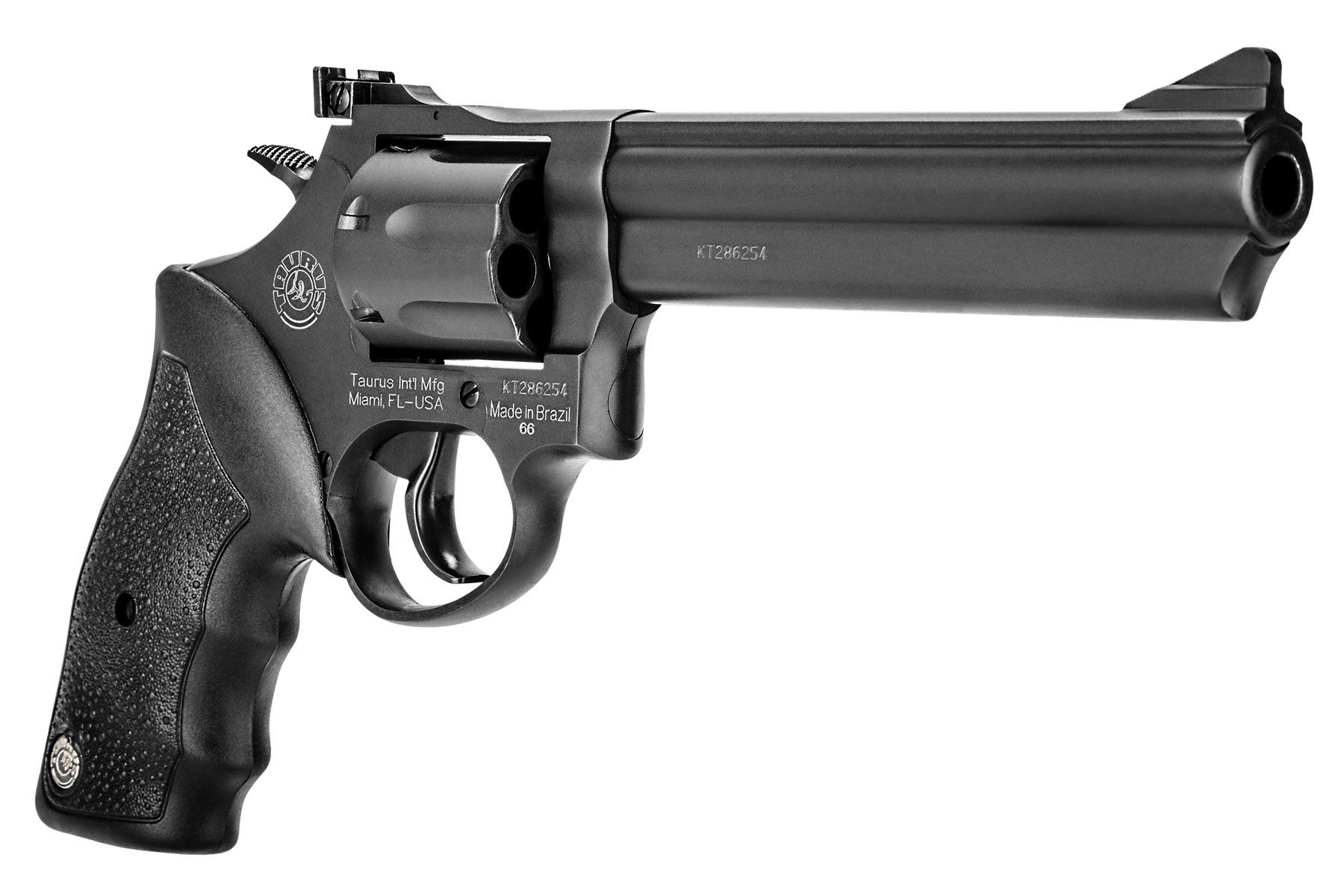 Taurus 66 357 Mag / 38 Spl +P Matte Black Oxide 6.00 in. Soft Rubber