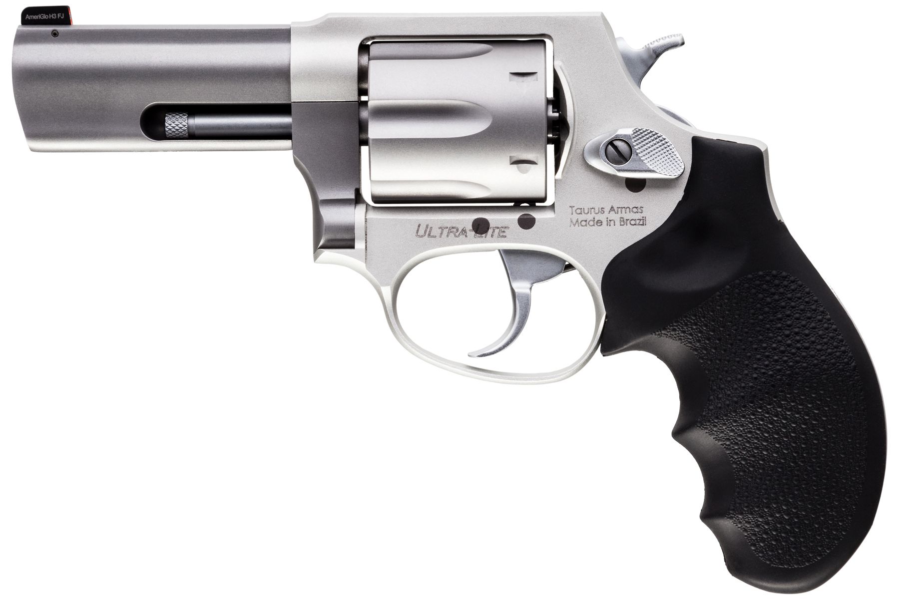 Taurus Defender 856 38 Spl +P Matte Stainless Ultra-Lite 3.00 in. Hogue Rubber