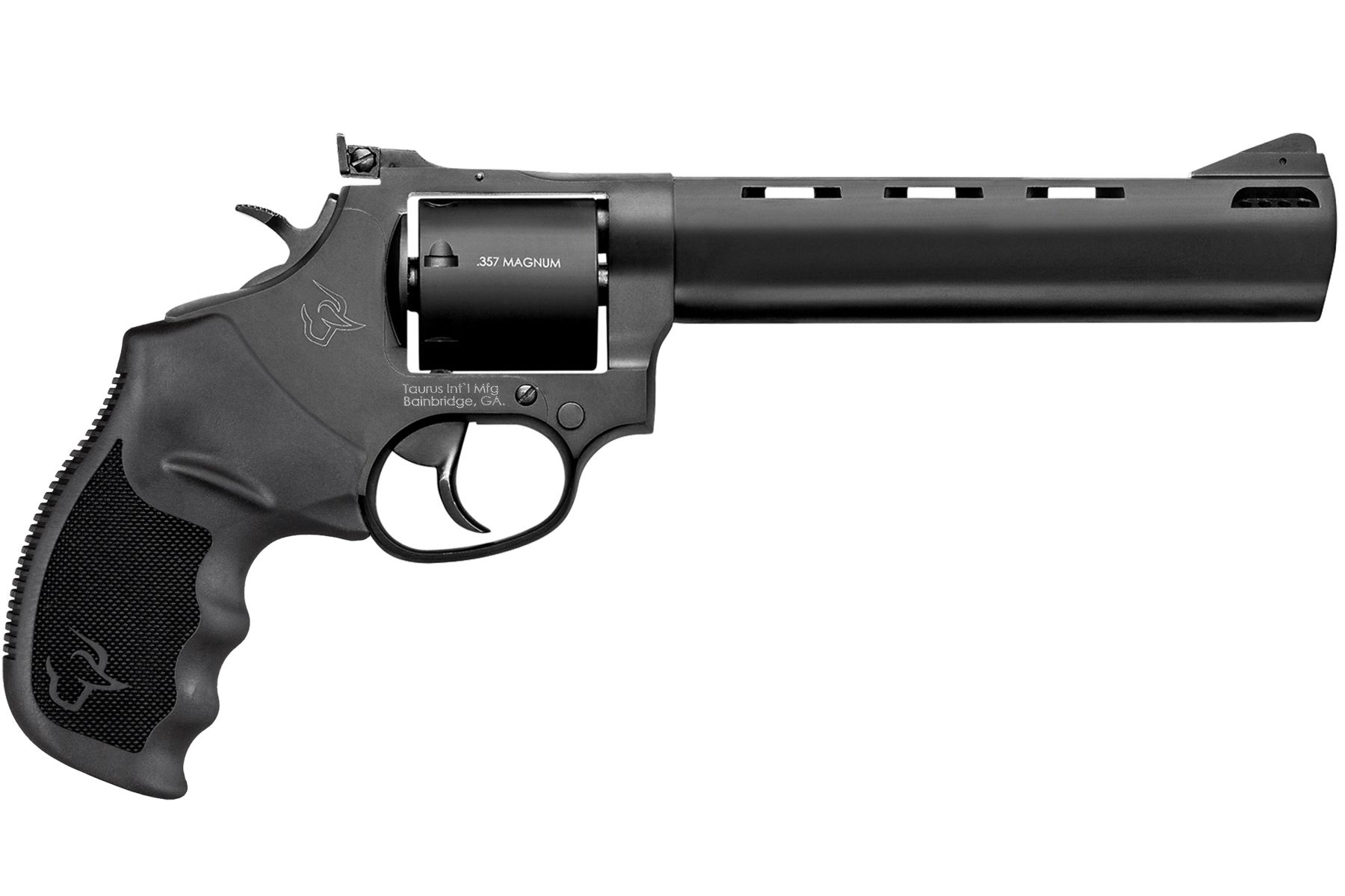 357 Mag / 38 Spl +P / 9mm Luger Matte Black 6.50 in. Ribber Grip®