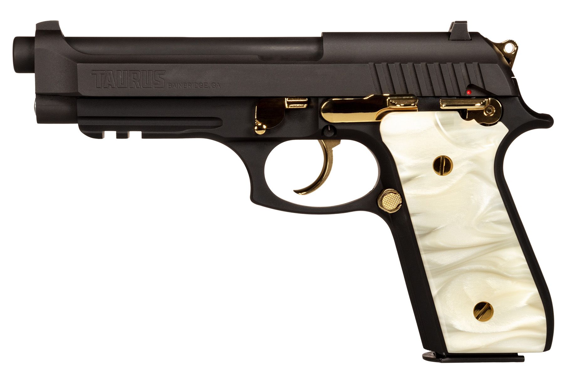 Taurus 92 Gold White Pearl 9mm Luger Full Size 17 Rds.