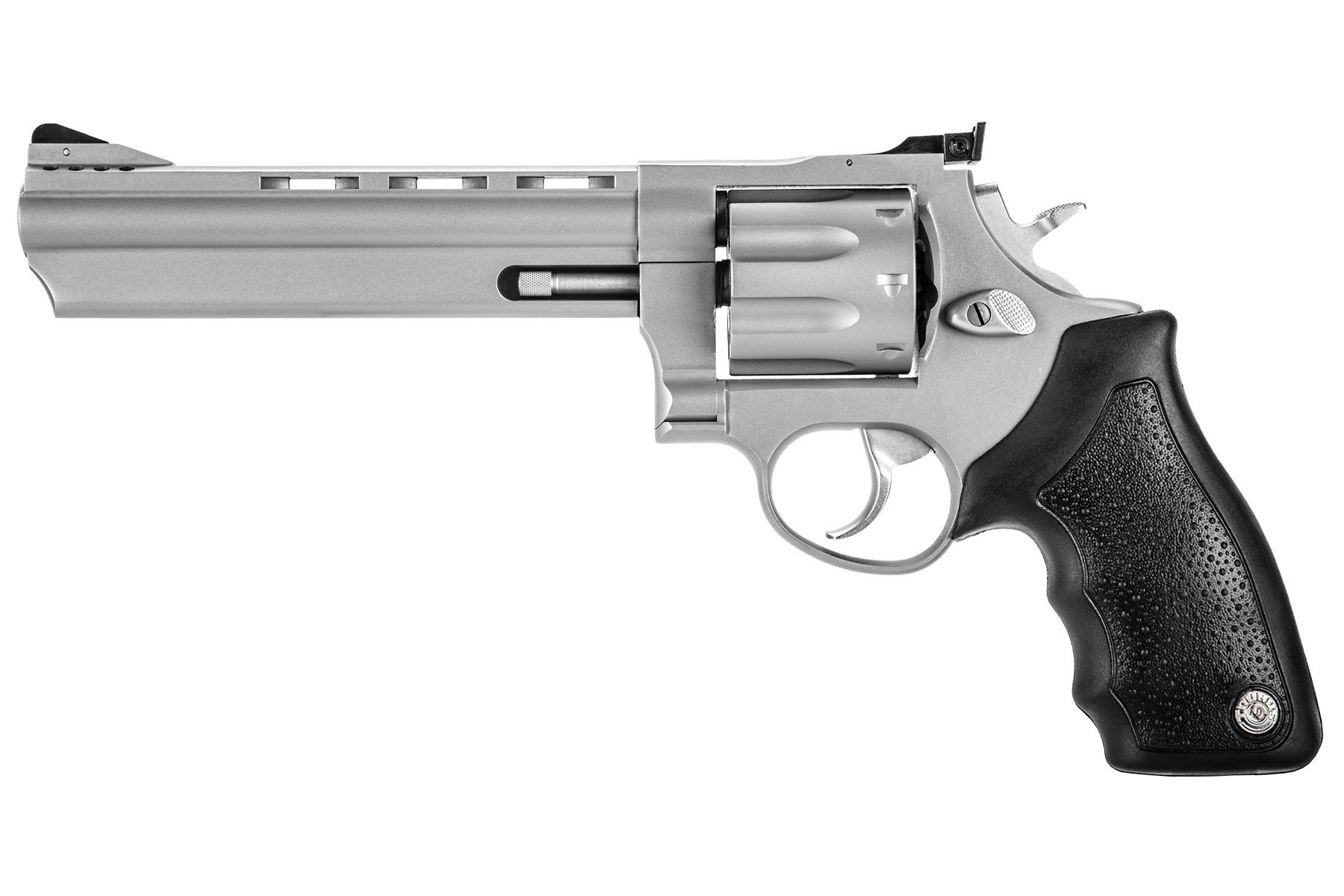 Taurus 608 357 Mag / 38 Spl +P Matte Stainless 6.50 in. Soft Rubber