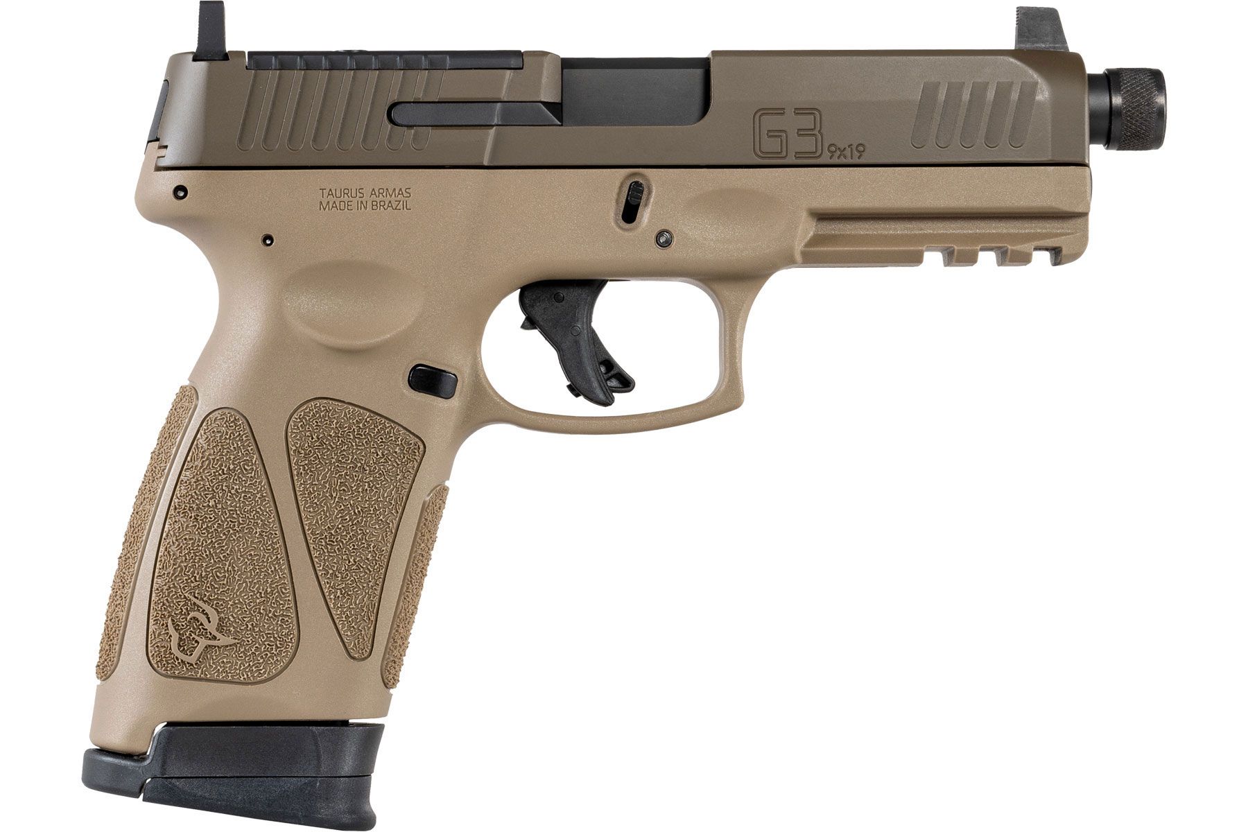 Taurus G3 Tactical T.O.R.O. Cerakote Patriot Brown Tan 9mm Luger Full Size 17 Rds. Tall Co-Witness Sights