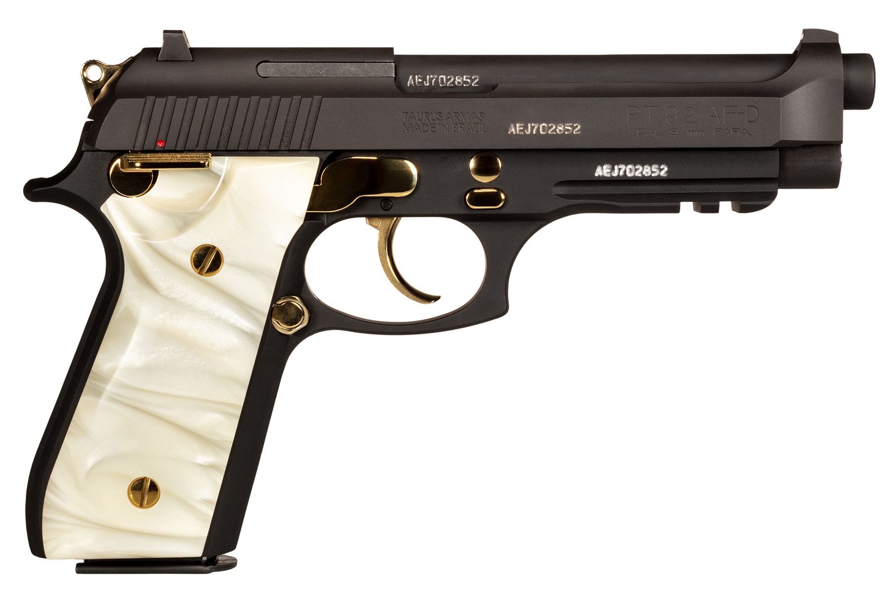 Taurus 92 Gold White Pearl 9mm Luger Full Size 17 Rds.