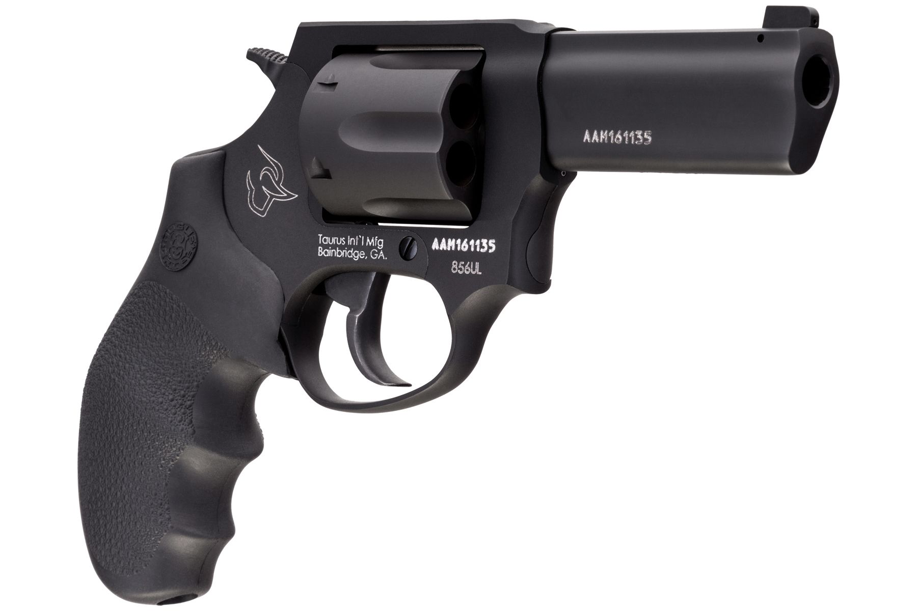 Taurus Defender 856 38 Spl +P Hard Anodize Black Ultra-Lite 3.00 in. Hogue Rubber