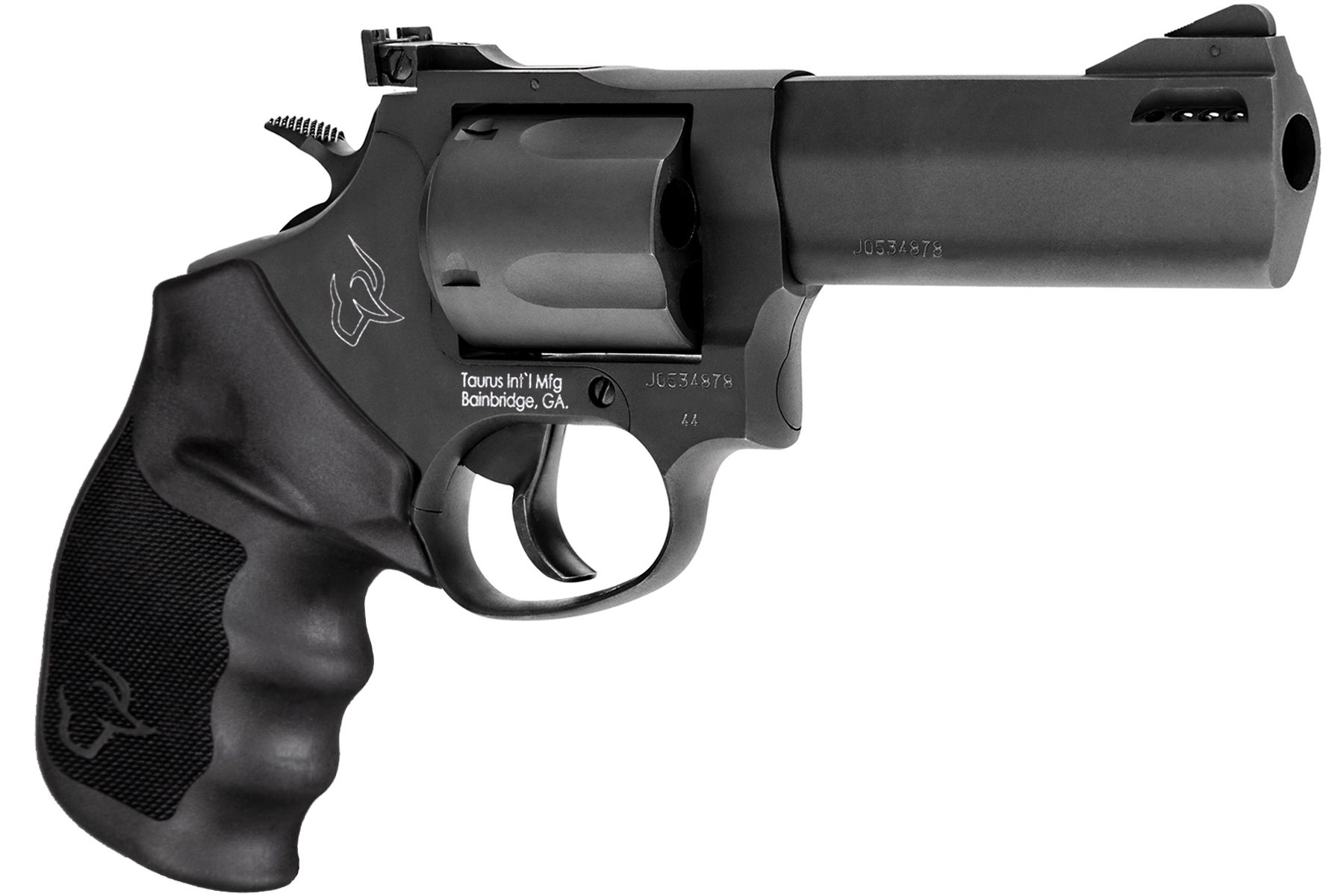 Taurus Tracker 44 Mag Matte Black Oxide 4.00 in. Ribber Grip®