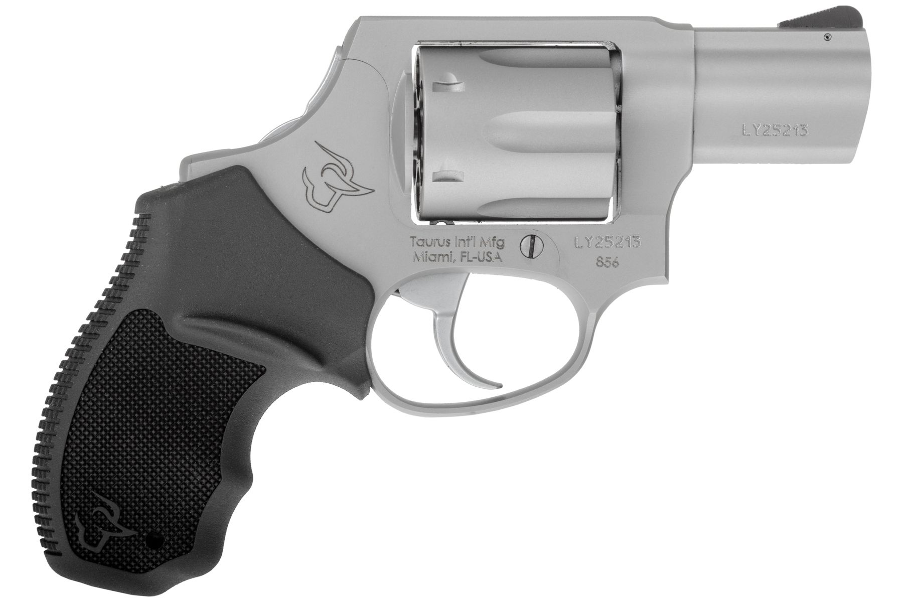 Taurus Firearms Model 856L Double Action Revolver 38 Special Stainless  Steel Viridian Laser 2 Barrel