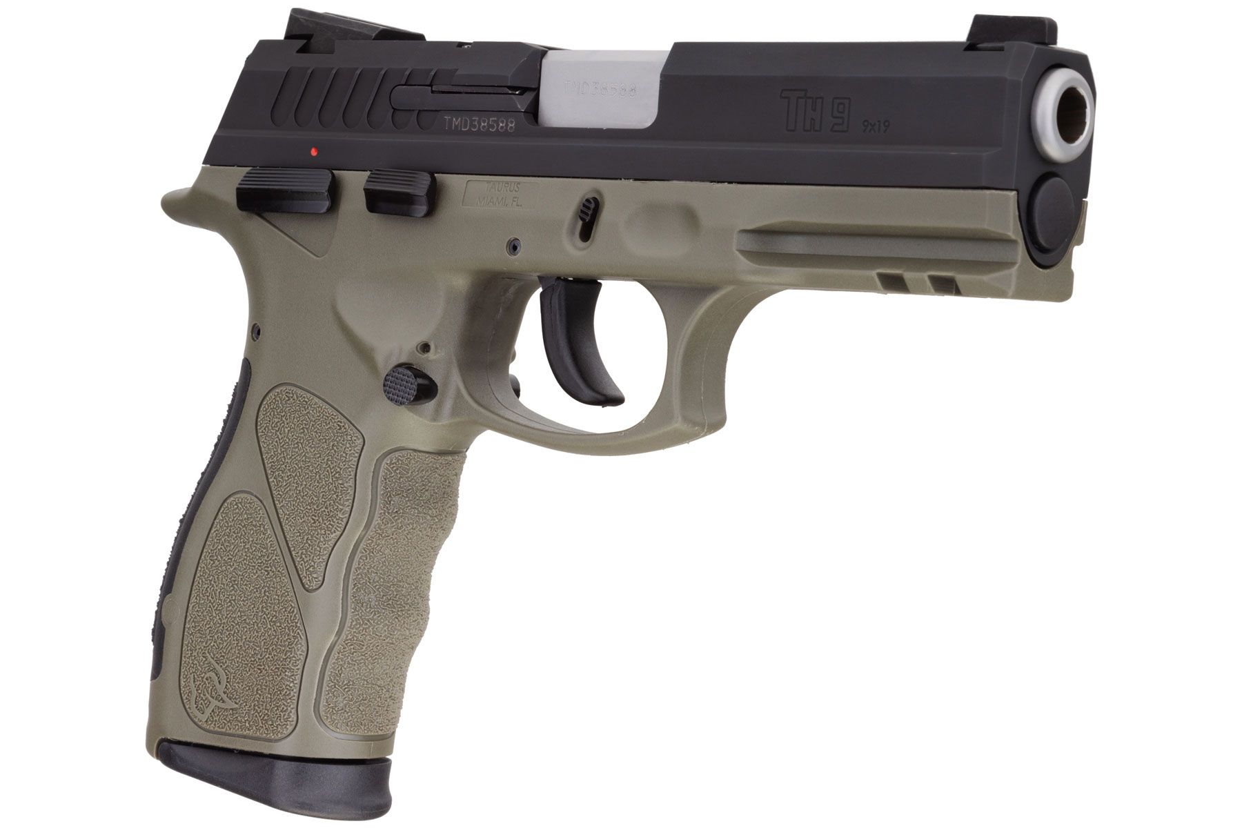 Taurus TH Matte Black / OD Green 9mm Luger Full Size 17 Rds.