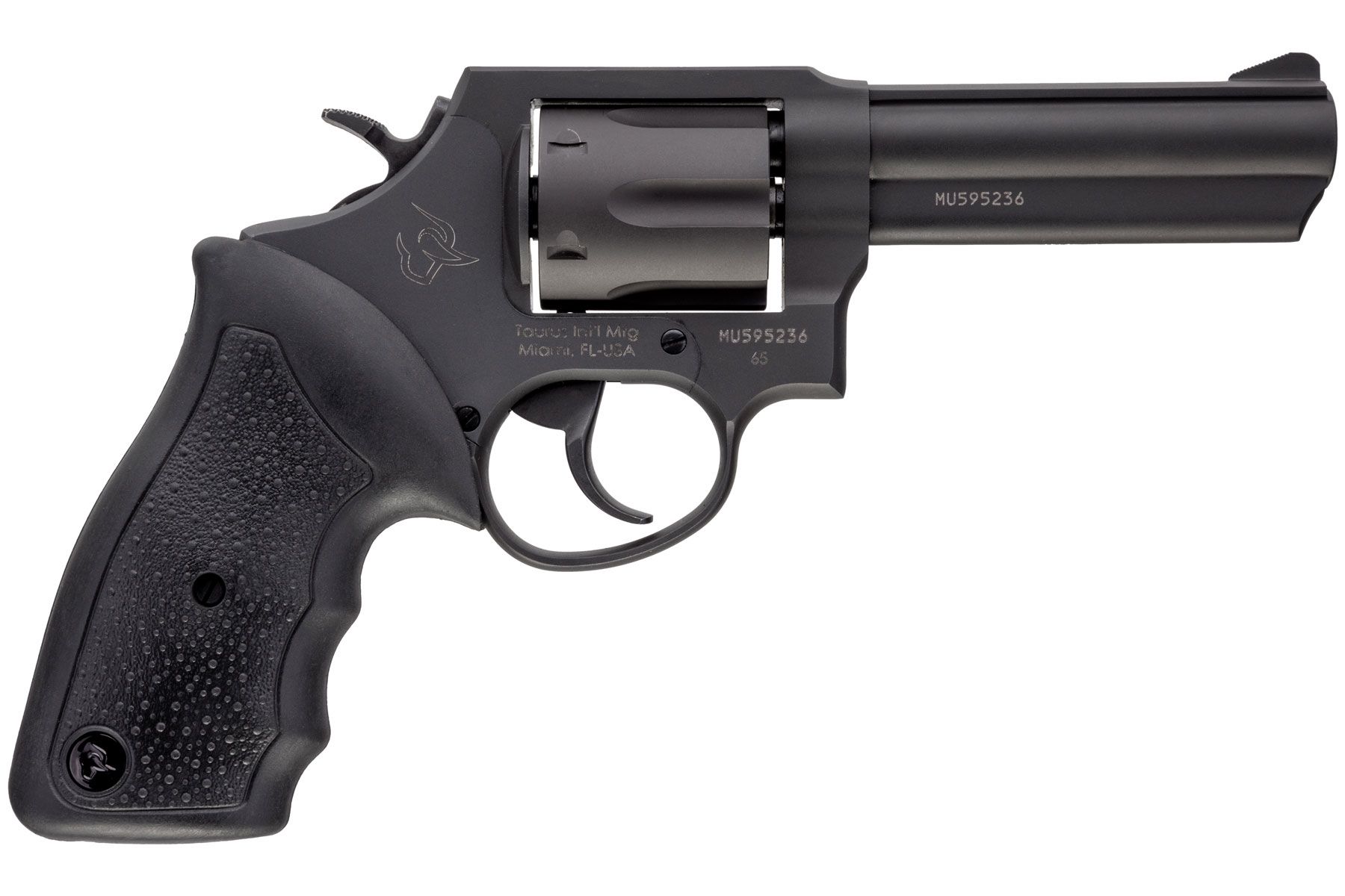 Taurus 65 357 Mag / 38 Spl +P Matte Black Oxide 4.00 in. Soft Rubber