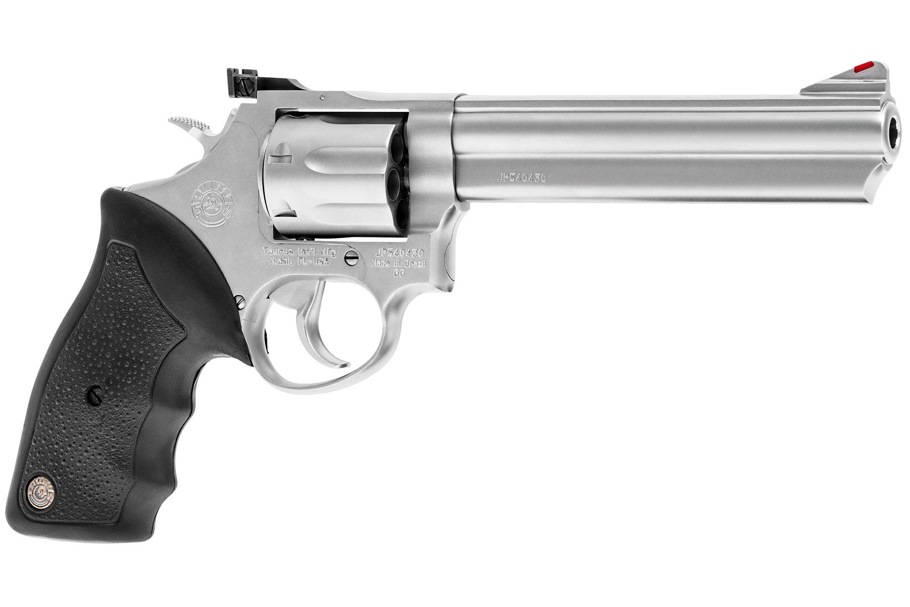 Taurus 66 357 Mag / 38 Spl +P Matte Stainless 6.00 in. Soft Rubber