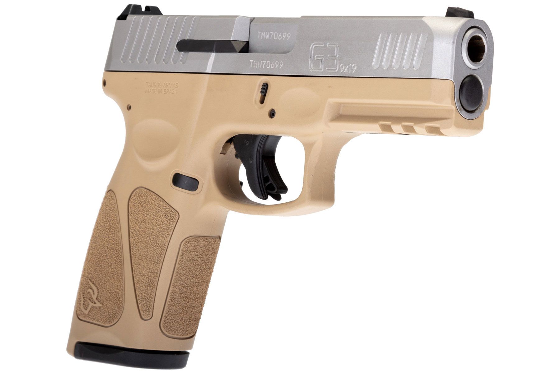 Taurus G3 Matte Stainless / Tan 9mm Luger Full Size 17 Rds. Steel Sights