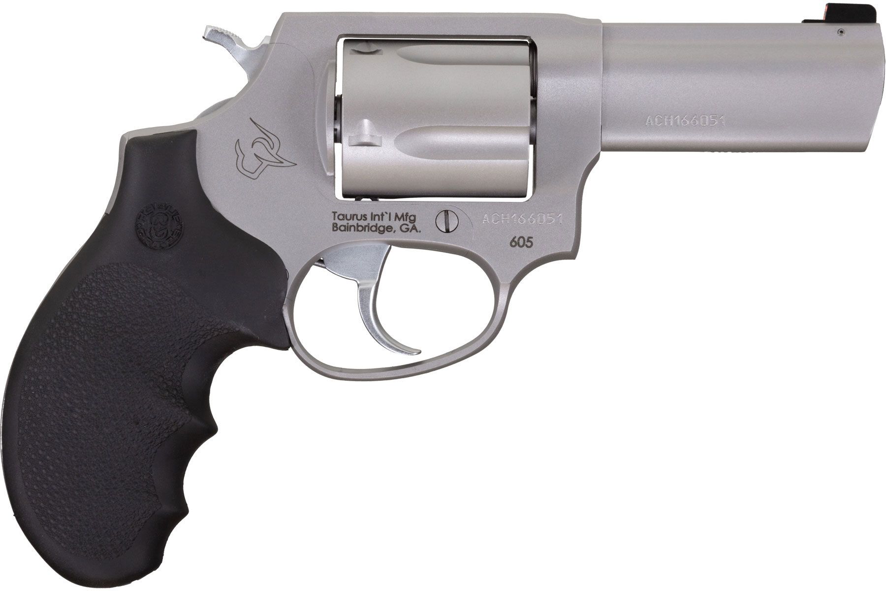 357 Mag / 38 Spl +P Matte Stainless Steel 3.00 in. Hogue Rubber Grip
