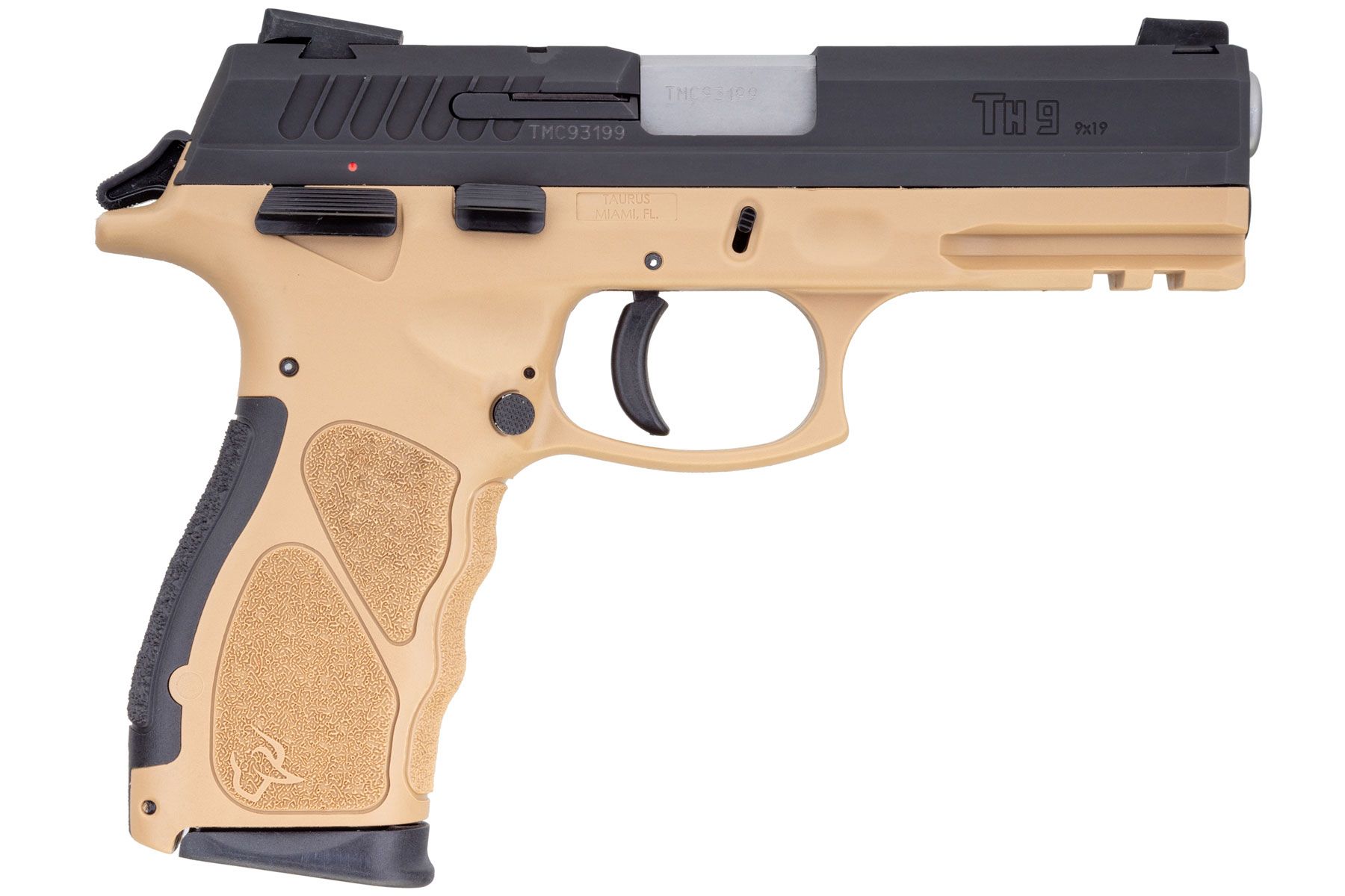 Matte Black / Tan 9mm Luger Full Size 17 Rds.