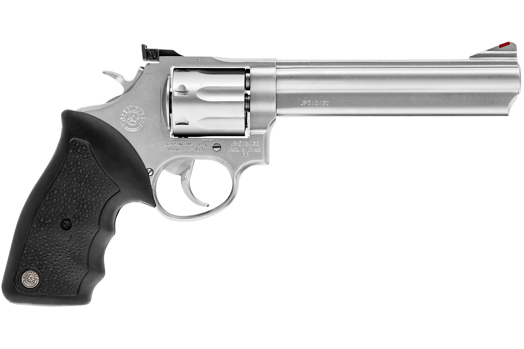 Taurus 66 357 Mag / 38 Spl +P Matte Stainless 6.00 in. Soft Rubber