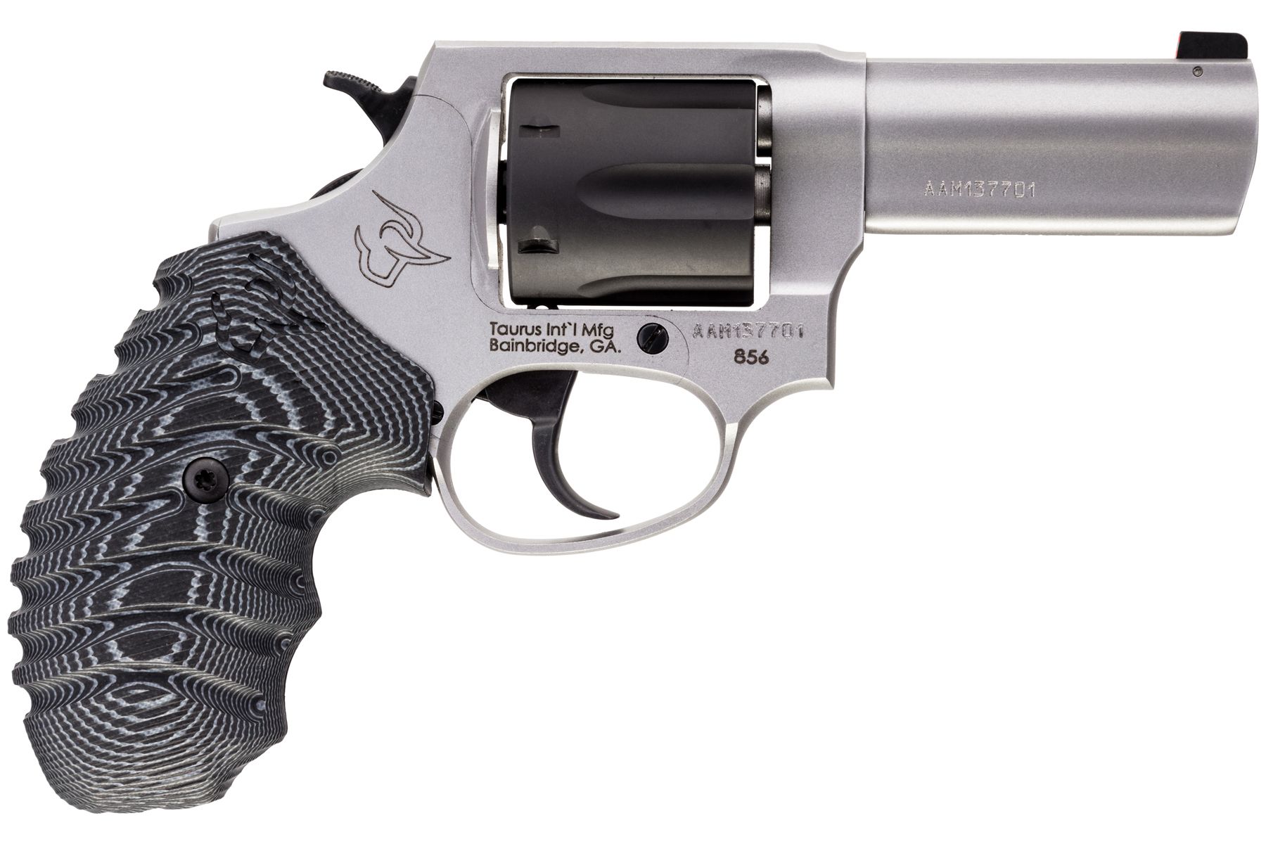 Taurus Defender 856 38 Spl +P Matte Stainless 3.00 in. VZ Black/Gray