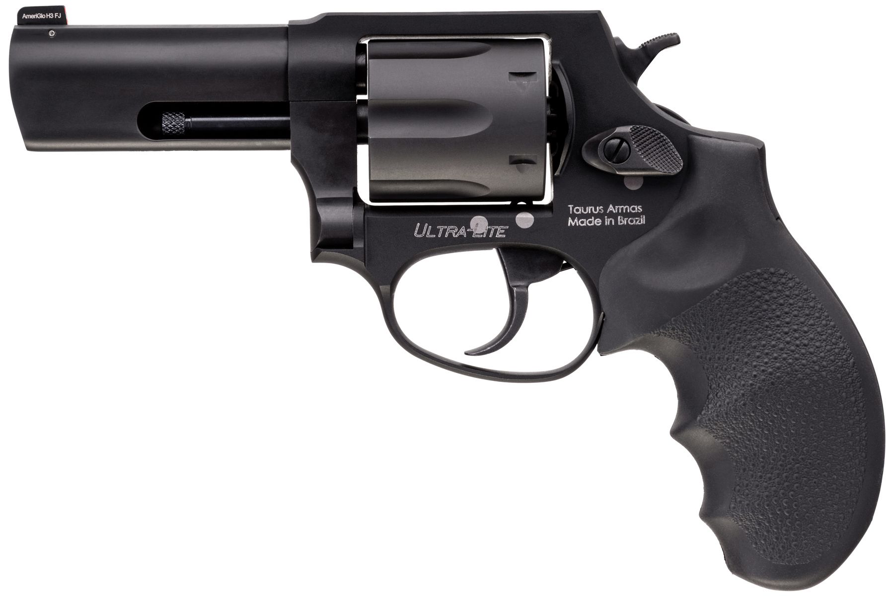 Taurus Defender 856 38 Spl +P Hard Anodize Black Ultra-Lite 3.00 in. Hogue Rubber