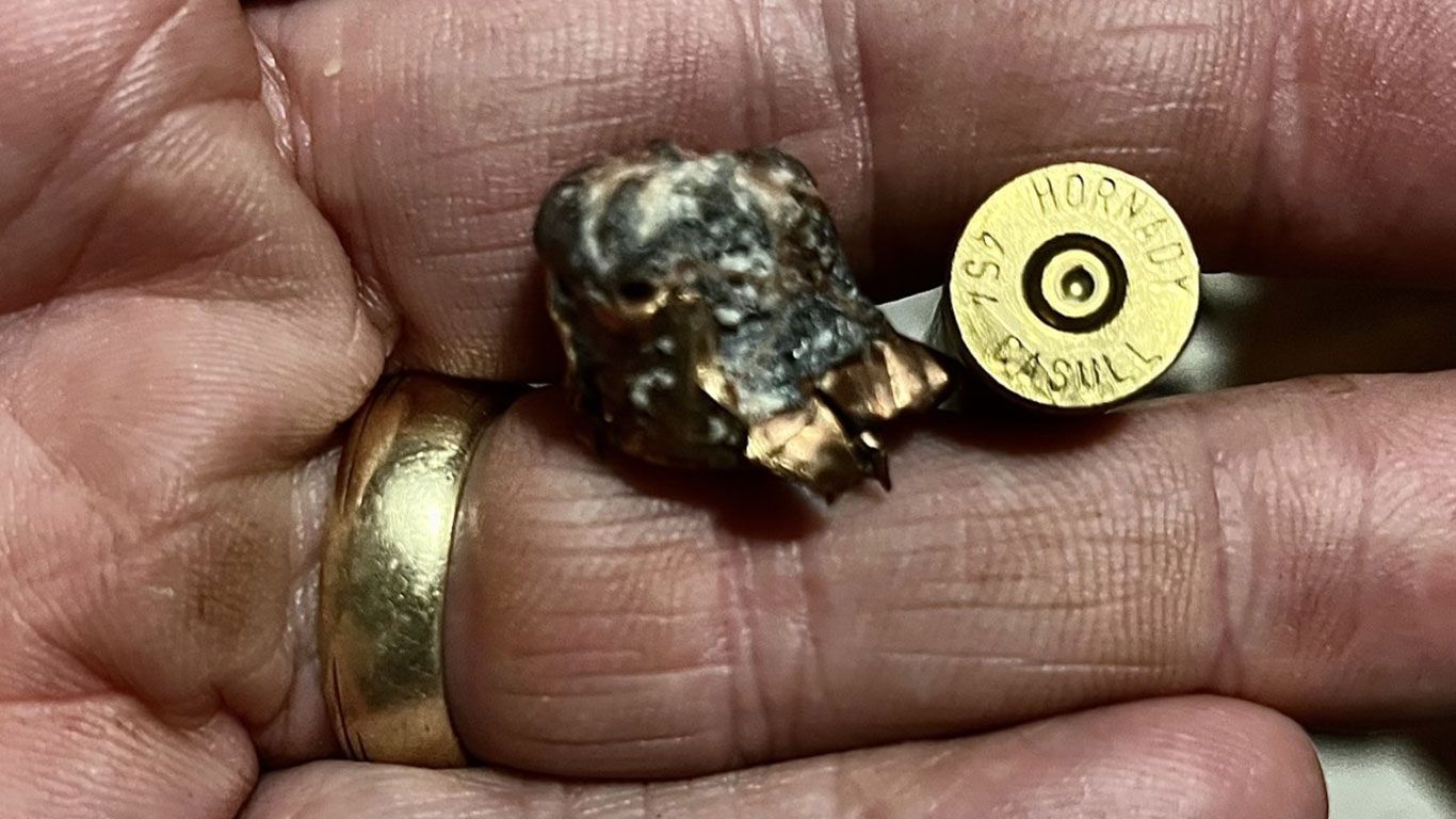 Recovered .454 Casull 240-grain Hornady XTP MAG after traversing nearly the length of the deer.