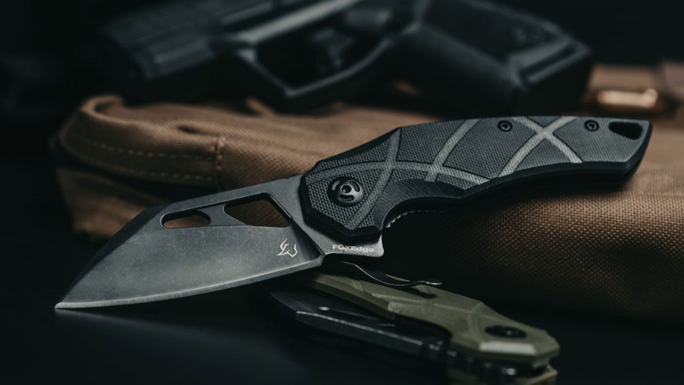 Fox Edge Atrax Folding Knife Black G-10 Handle